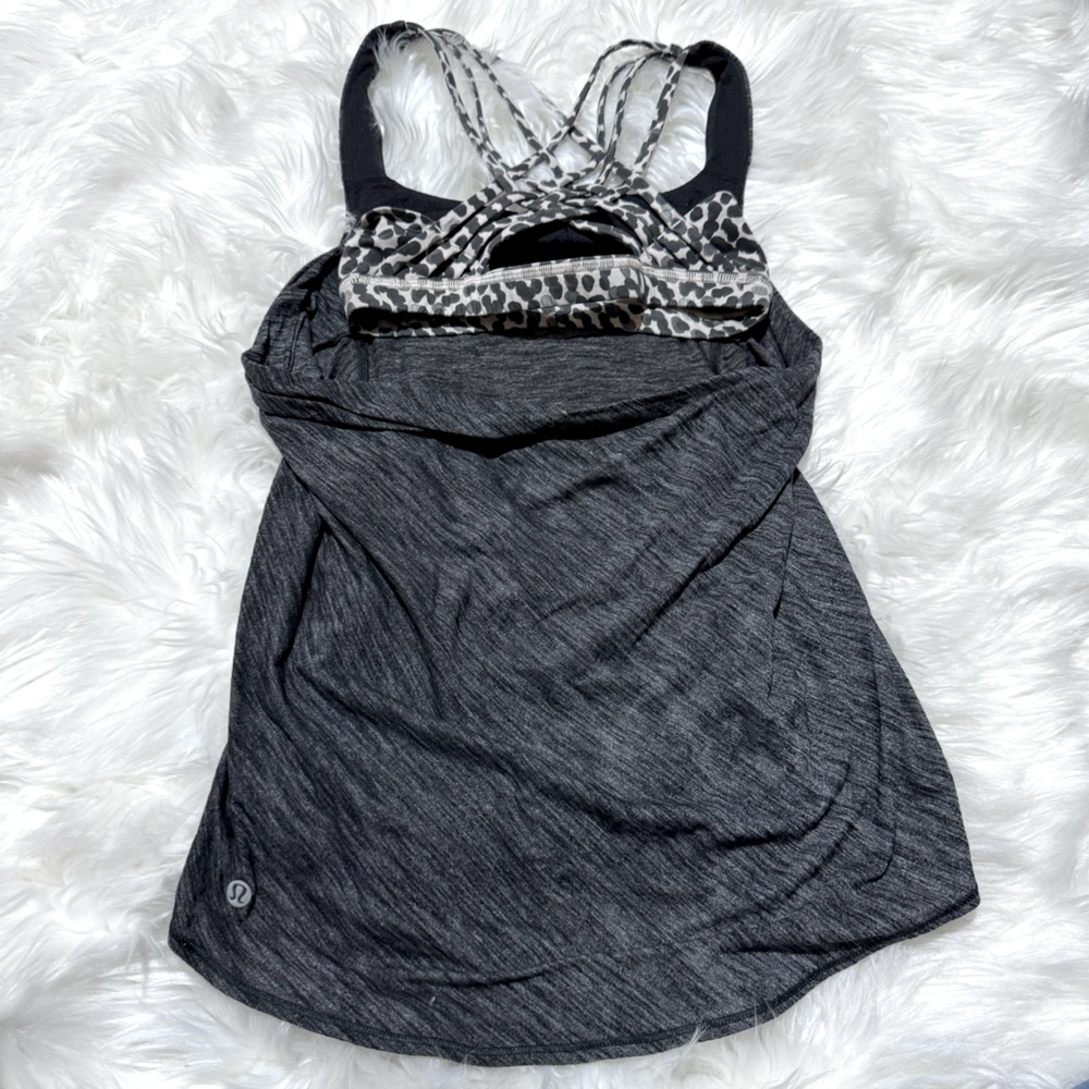 Lululemon grey/animal print tank size 2‎